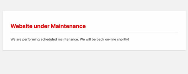 website under maintenance